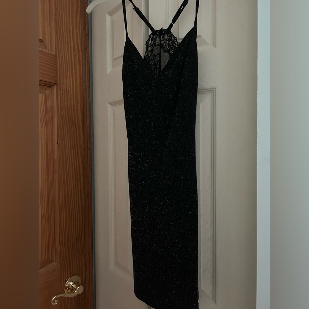 SHEIN Black Spaghetti Strap Sheath Dress